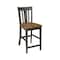 International Concepts Round 36 in Rd Extend Dining Table, 2 San Remo Counter Ht Stools, Hickory/Coal, 36 in W, 48 in L K45-36RXT-27B-S102-2 - alternate 4